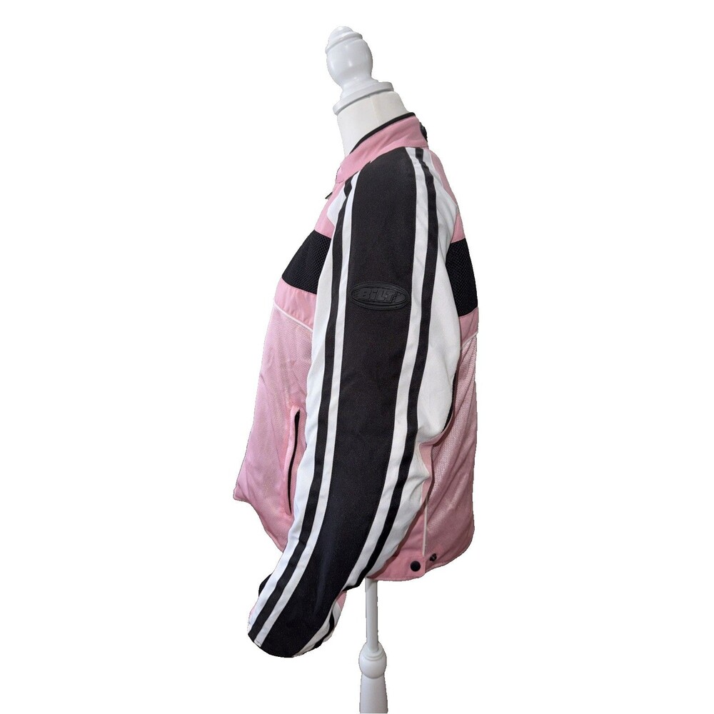 BILT Women's Motorcycle Jacket Pink Black Armored Textile Moto Riding Biker L - Picture 3 of 14
